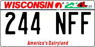WI license plate 244NFF