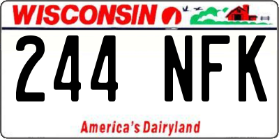 WI license plate 244NFK