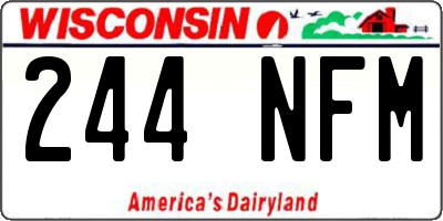 WI license plate 244NFM