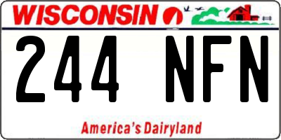 WI license plate 244NFN