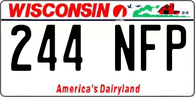 WI license plate 244NFP