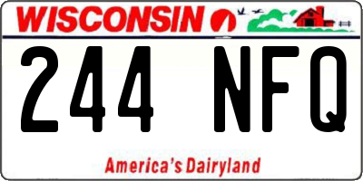 WI license plate 244NFQ