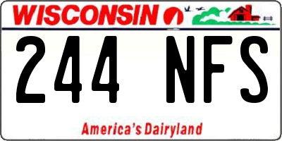 WI license plate 244NFS