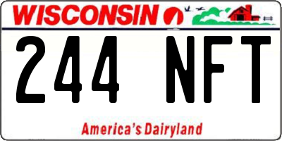 WI license plate 244NFT