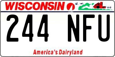 WI license plate 244NFU