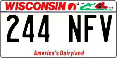 WI license plate 244NFV