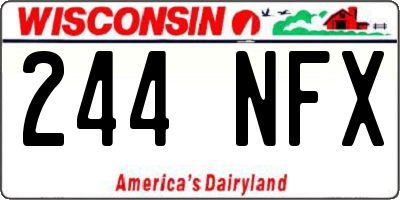 WI license plate 244NFX