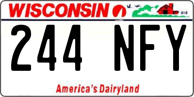 WI license plate 244NFY