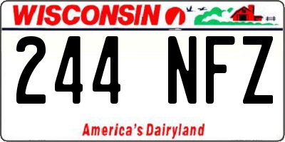 WI license plate 244NFZ