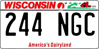 WI license plate 244NGC