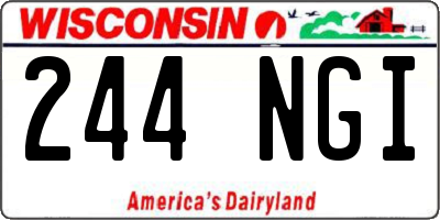 WI license plate 244NGI