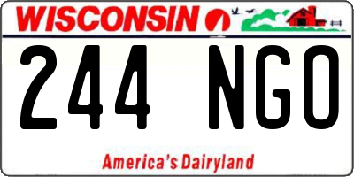 WI license plate 244NGO