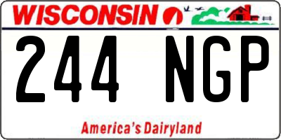 WI license plate 244NGP