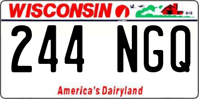 WI license plate 244NGQ