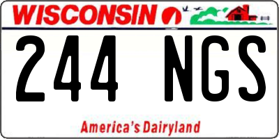 WI license plate 244NGS
