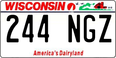 WI license plate 244NGZ