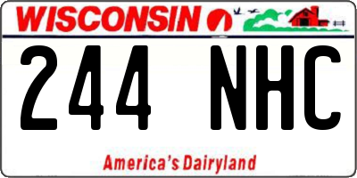 WI license plate 244NHC