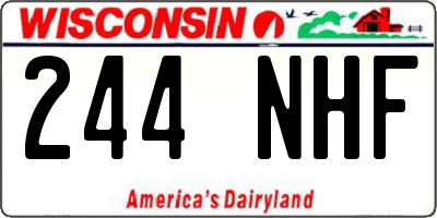 WI license plate 244NHF