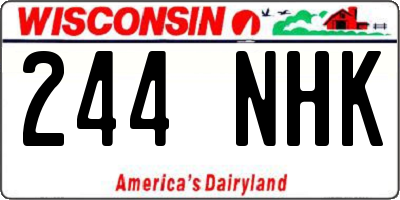 WI license plate 244NHK
