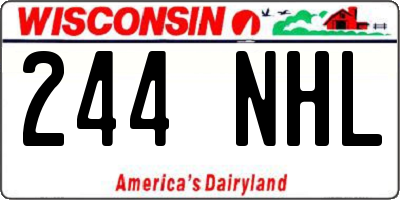 WI license plate 244NHL