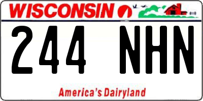WI license plate 244NHN