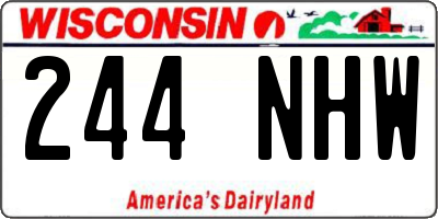 WI license plate 244NHW