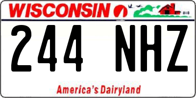 WI license plate 244NHZ