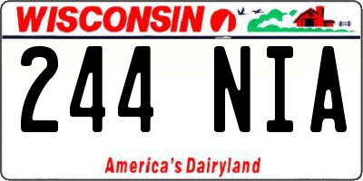 WI license plate 244NIA