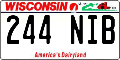 WI license plate 244NIB