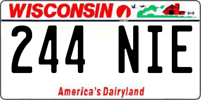 WI license plate 244NIE