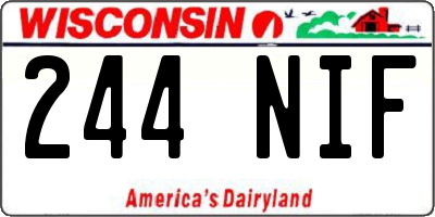 WI license plate 244NIF