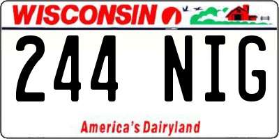 WI license plate 244NIG