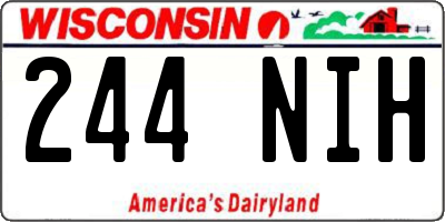 WI license plate 244NIH