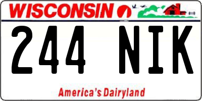 WI license plate 244NIK