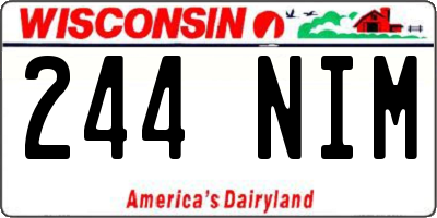 WI license plate 244NIM