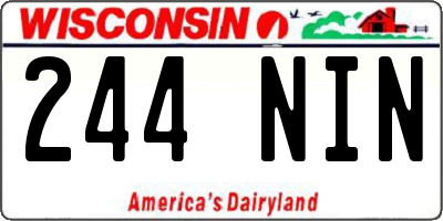 WI license plate 244NIN