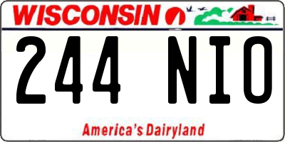 WI license plate 244NIO