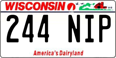 WI license plate 244NIP