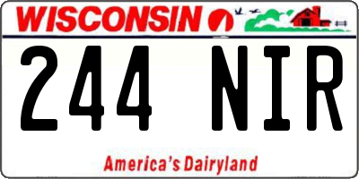 WI license plate 244NIR