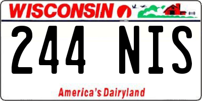 WI license plate 244NIS