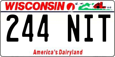 WI license plate 244NIT
