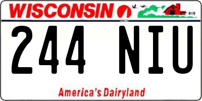 WI license plate 244NIU