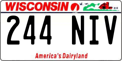 WI license plate 244NIV