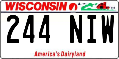 WI license plate 244NIW
