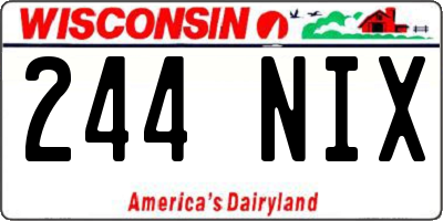 WI license plate 244NIX