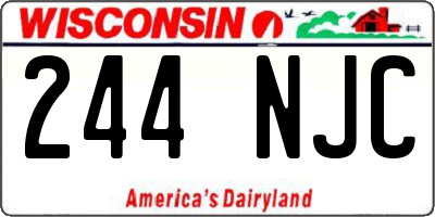 WI license plate 244NJC