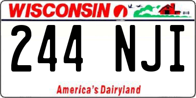 WI license plate 244NJI