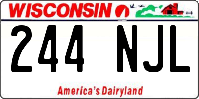 WI license plate 244NJL