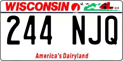WI license plate 244NJQ