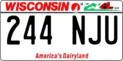 WI license plate 244NJU